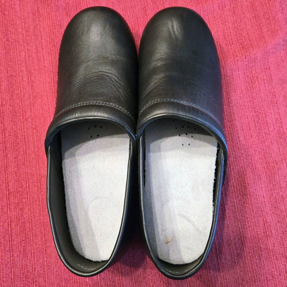 Ana-Tech Black Leather Clogs, EU 43